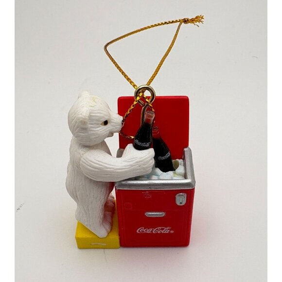 Vintage Coca-Cola Polar Bear Christmas Tree Ornament With Mini Cooler & Bottles - Picture 2 of 9